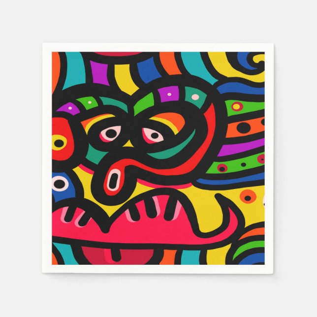 Modern Abstract Art Face Napkin (Front)