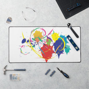 Modern Abstract Art, Fun Colorful Trendy Desk Mat