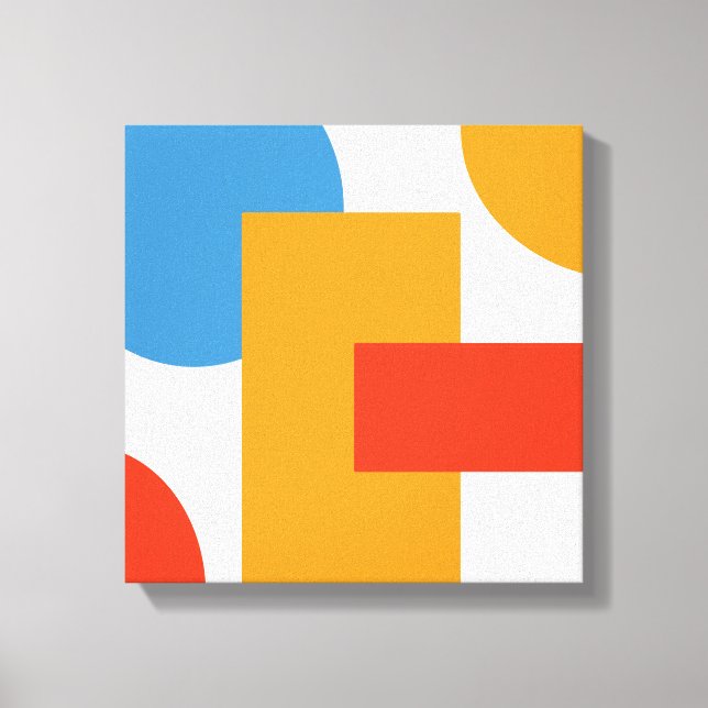 Modern Abstract Art Geometric Shapes Canvas Print (Front)