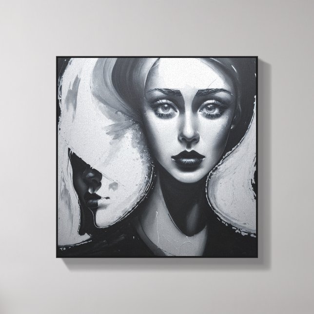 Modern abstract art Girl with second face Canvas Print (Front)