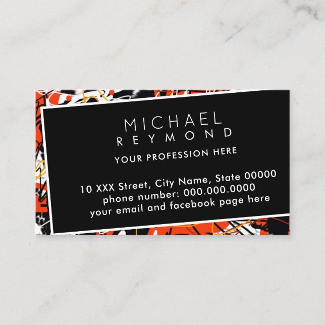 Modern Abstract Art Inspired Business Card (Front)