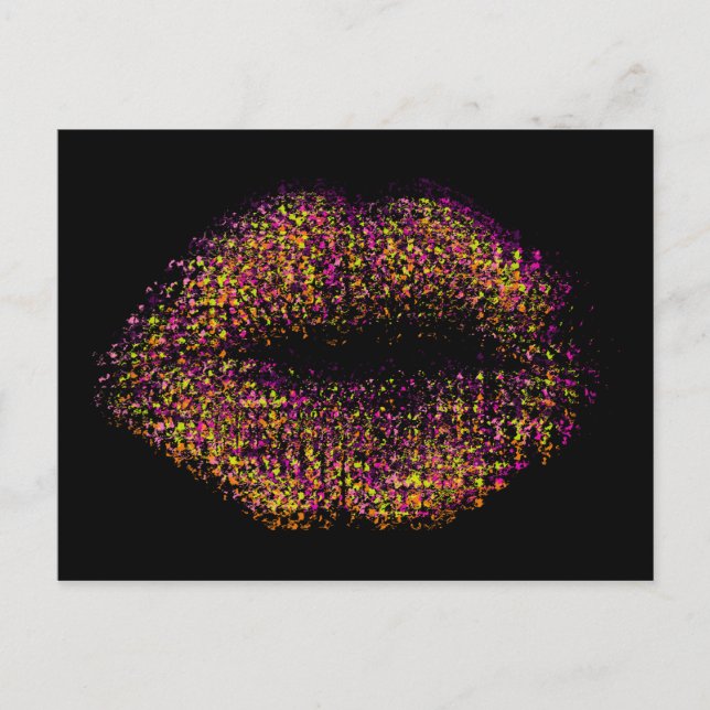 Modern Abstract Art Lips #14 Postcard (Front)