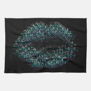 Modern Abstract Art Lips #23 Tea Towel