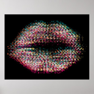 Modern Abstract Art Lips #52 Poster