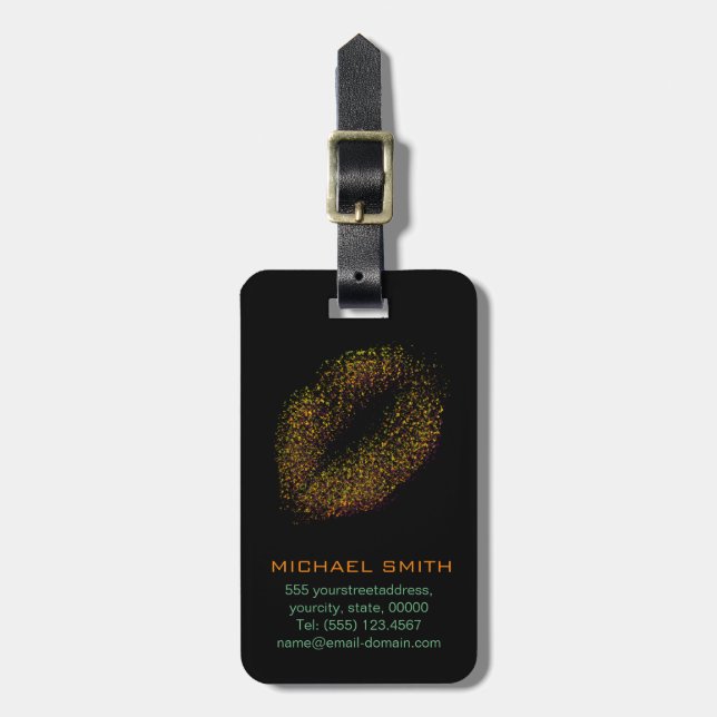 Modern Abstract Art Lips Luggage Tag (Front Vertical)