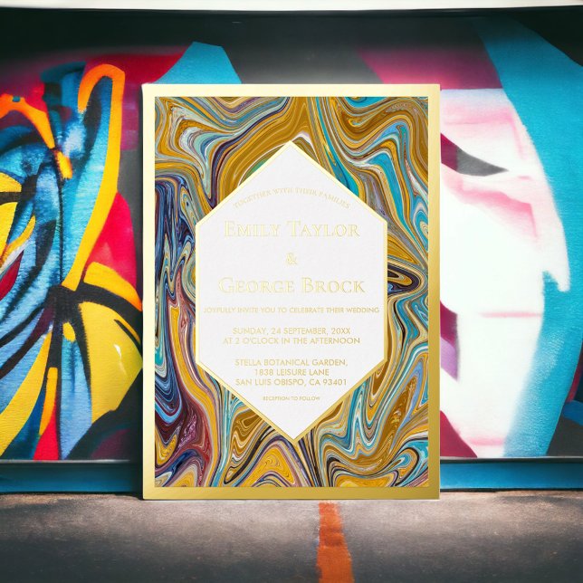 Modern Abstract Art Liquid Painting Wedding Gold (Creator Uploaded)