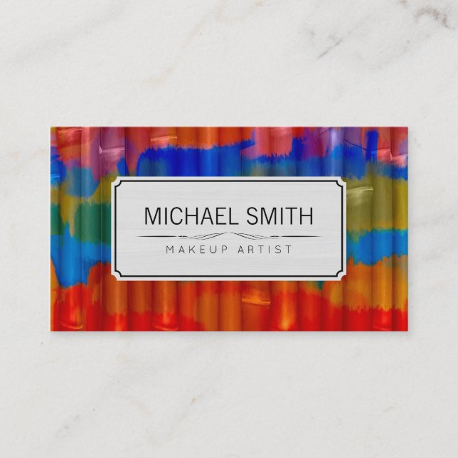 Modern Abstract Art Makeup Artist #43 Business Card (Front)