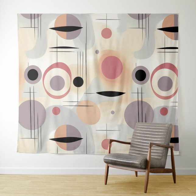 Modern abstract art mid century tapestry (In Situ (Horizontal))