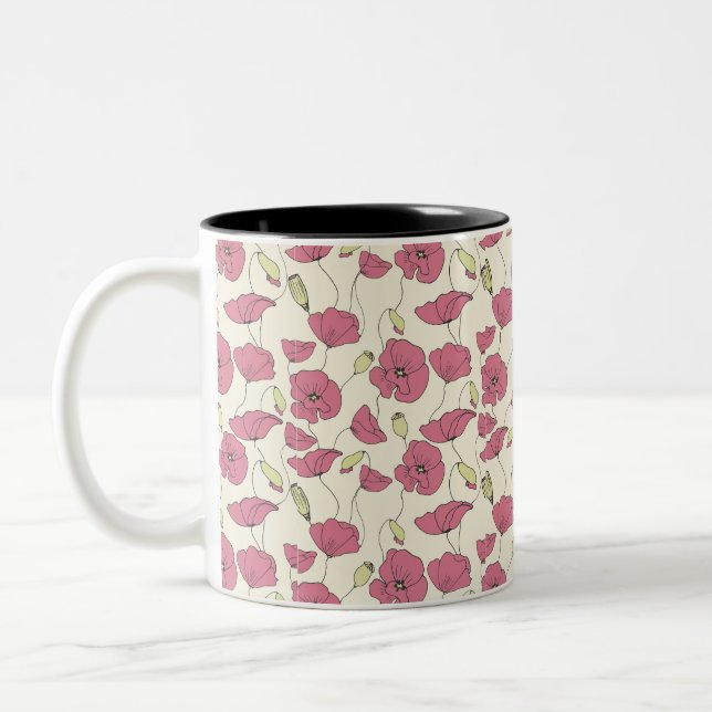 modern abstract art, minimalist Two-Tone coffee mug (Left)