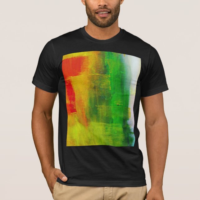 Modern Abstract Art Painting Trendy Template Black T-Shirt (Front)
