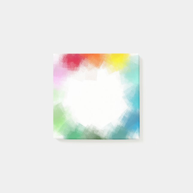 Modern Abstract Art Rainbow Colours Yellow Orange Post-it Notes (Front)