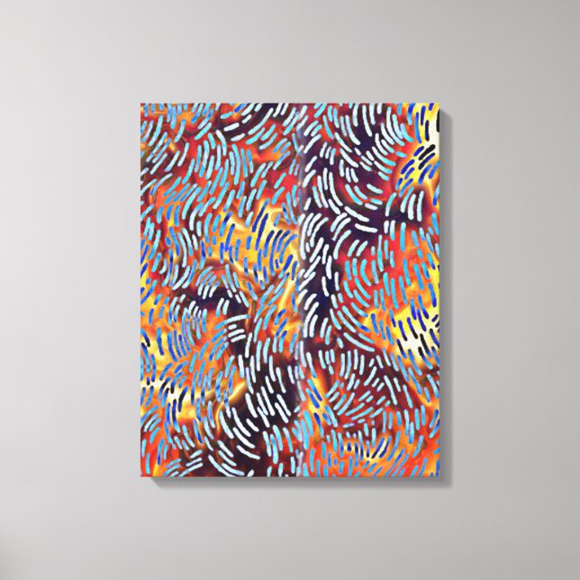 Modern Abstract Art Red Yellow Black Canvas Print (Front)
