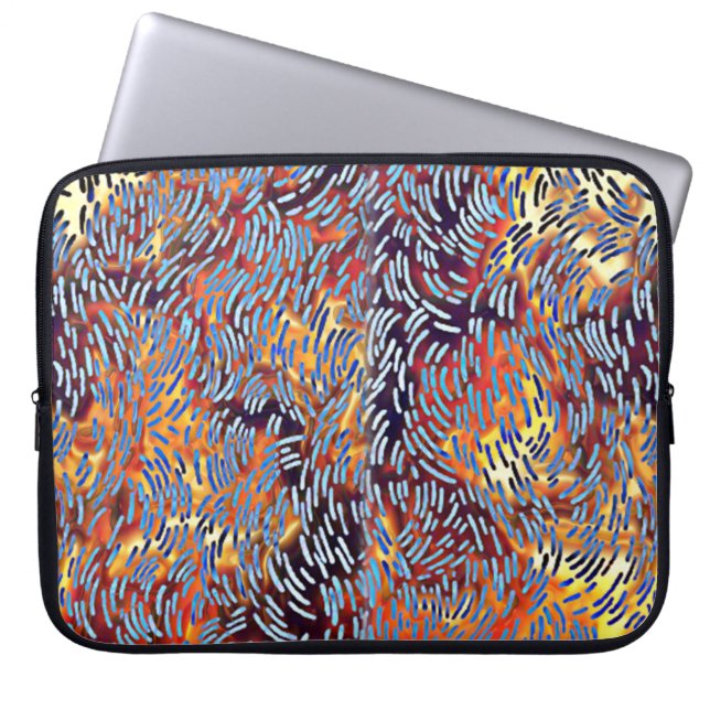 Modern Abstract Art Red Yellow Black Laptop Sleeve (Front)