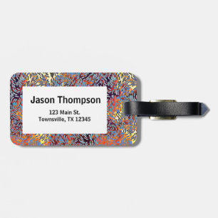Modern Abstract Art Red Yellow Black Luggage Tag