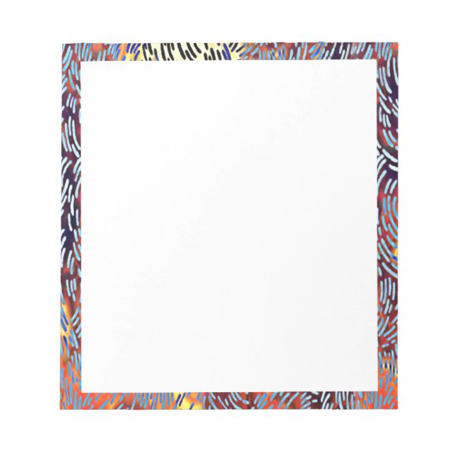 Modern Abstract Art Red Yellow Black Notepad (Front)