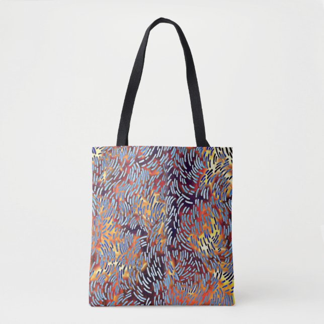 Modern Abstract Art Red Yellow Black Tote Bag (Front)