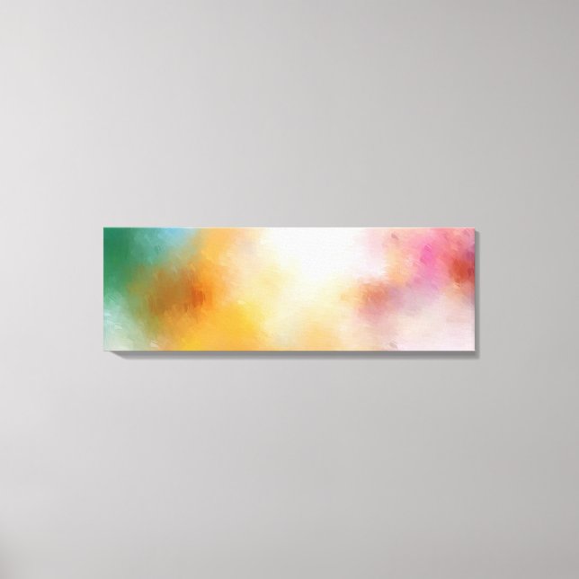 Modern Abstract Art Red Yellow Blue Purple Green Canvas Print (Front)