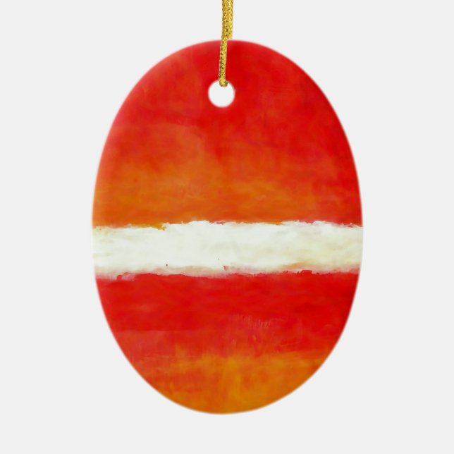 Modern Abstract Art - Rothko Style Ceramic Tree Decoration (Front)