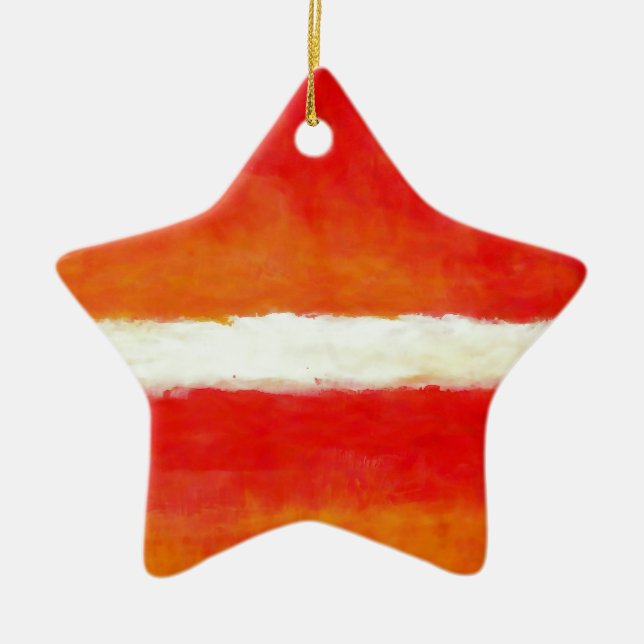 Modern Abstract Art - Rothko Style Ceramic Tree Decoration (Front)