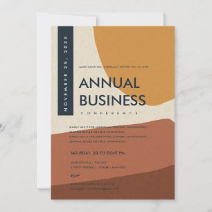 MODERN ABSTRACT ART RUST ORANGE CONFERENCE EVENT INVITATION