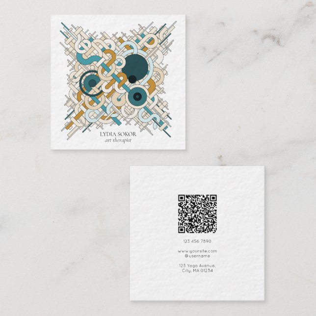 Modern Abstract Art Therapist Business Card (Front/Back)