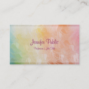 Modern Abstract Art Trendy Colourful Design Elegan Business Card