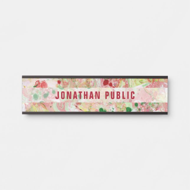 Modern Abstract Art Trendy Template Elegant Door Sign (Front)