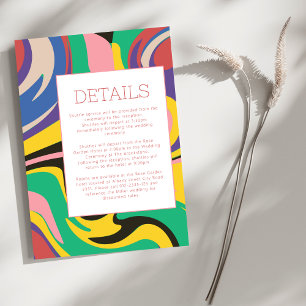 Modern Abstract Art Wedding Details Enclosure Card