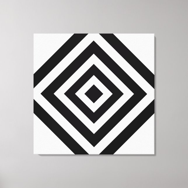 Modern Abstract Art with Diamond Geometric Shapes Canvas Print (Front)