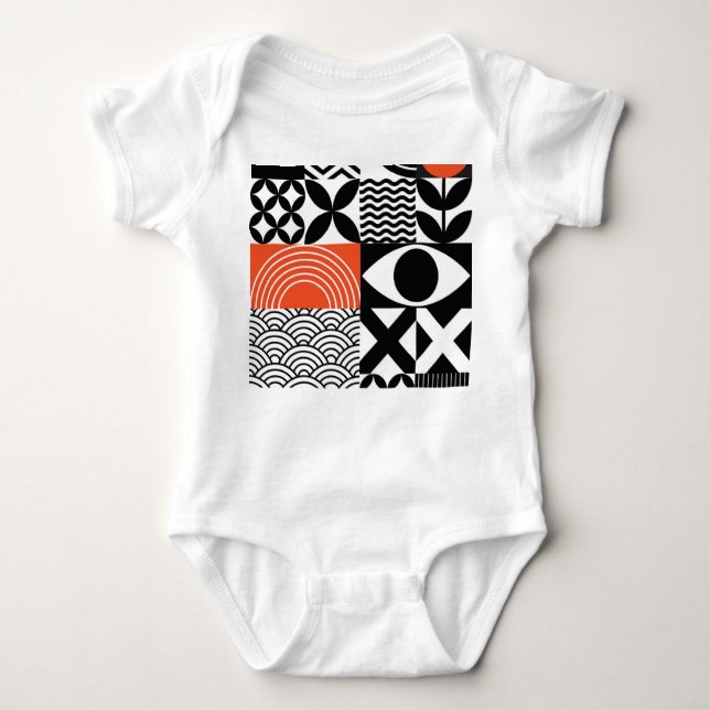 Modern Abstract: Artistic Design Canvas. Baby Bodysuit (Front)