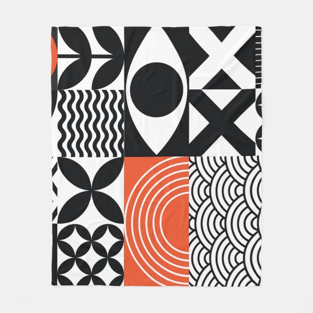 Modern Abstract: Artistic Design Canvas. Fleece Blanket (Front)