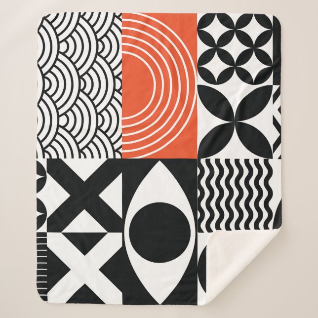 Modern Abstract: Artistic Design Canvas. Sherpa Blanket (Front)