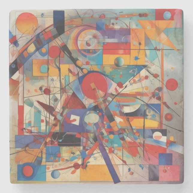 Modern Abstract Artwork Stone Coaster (Front)
