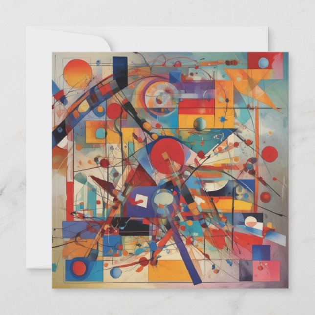 Modern Abstract Artwork Thank You Card (Front)