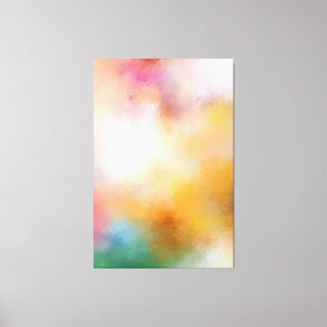 Modern Abstract Artwork Trendy Red Yellow Blue Canvas Print (Front)