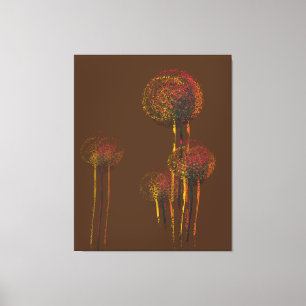 Modern Abstract Autumn Flower Trees Canvas Print