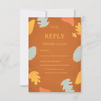 Modern Abstract Autumn Guest RSVP Card