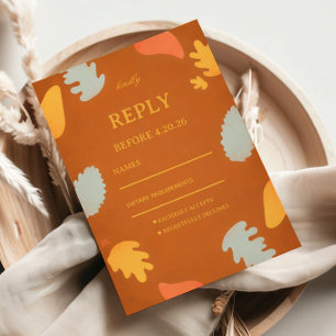 Modern Abstract Autumn Guest RSVP Card