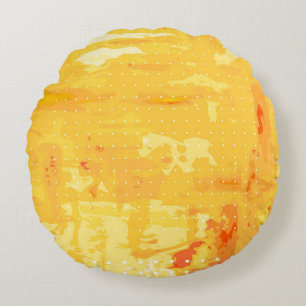 Modern abstract background of bright brush strokes round cushion