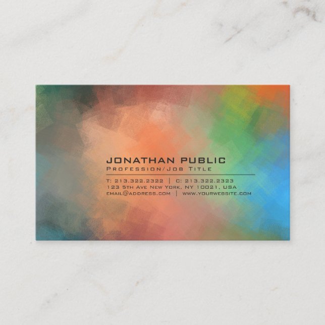 Modern Abstract Background Professional Plain Business Card (Front)