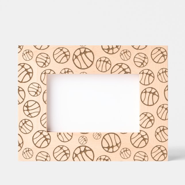 Modern Abstract Basketball Ball Pattern  Etched Frames (Front)