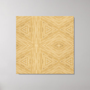 Modern Abstract Beige White Triangle Pattern Canvas Print