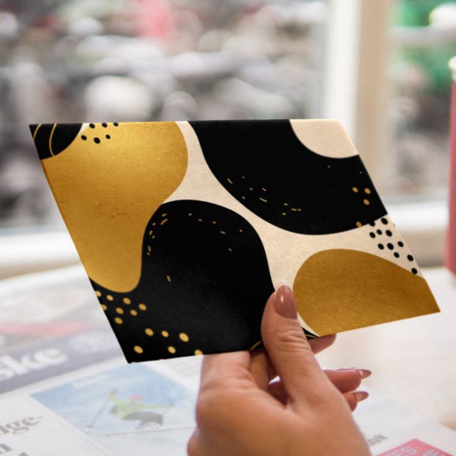 Modern Abstract Black and Gold Organic Pattern Envelope (Creator Uploaded)