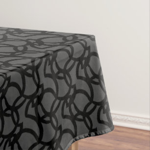 Modern Abstract Black and Grey Pattern Tablecloth