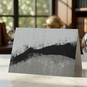 Modern Abstract Black and Grey Texture Note Card