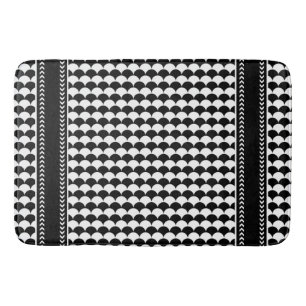 Modern Abstract Black and White Bath Mat