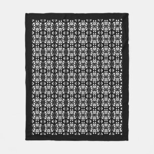 Modern abstract black and white fleece blanket