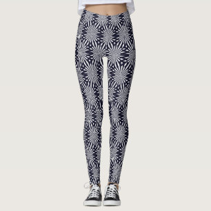Modern Abstract Black And White Geometric Pattern Leggings