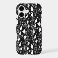 Modern abstract black and white ink illustration