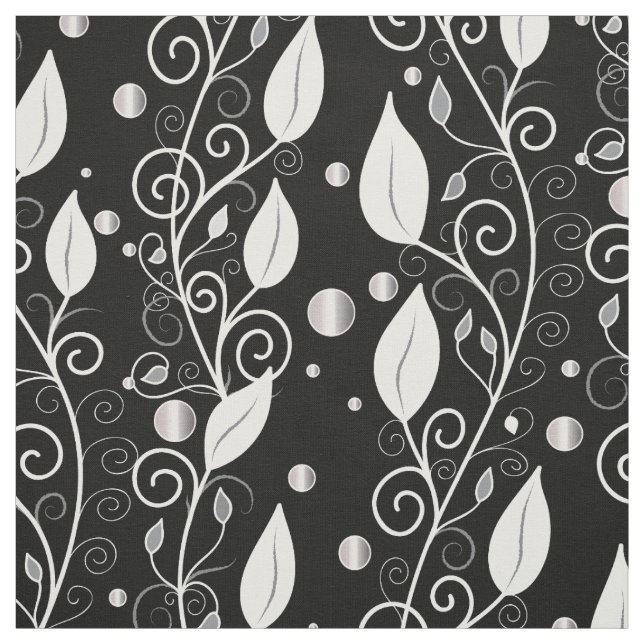 Modern abstract black and white ink illustration fabric (Swatch)